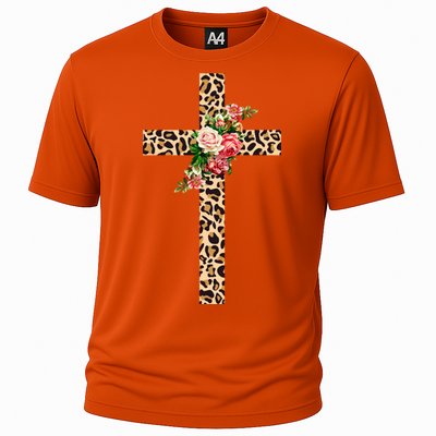 Leopard Flower Cross Cooling Performance Crew T-Shirt