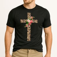 Leopard Flower Cross Cooling Performance Crew T-Shirt