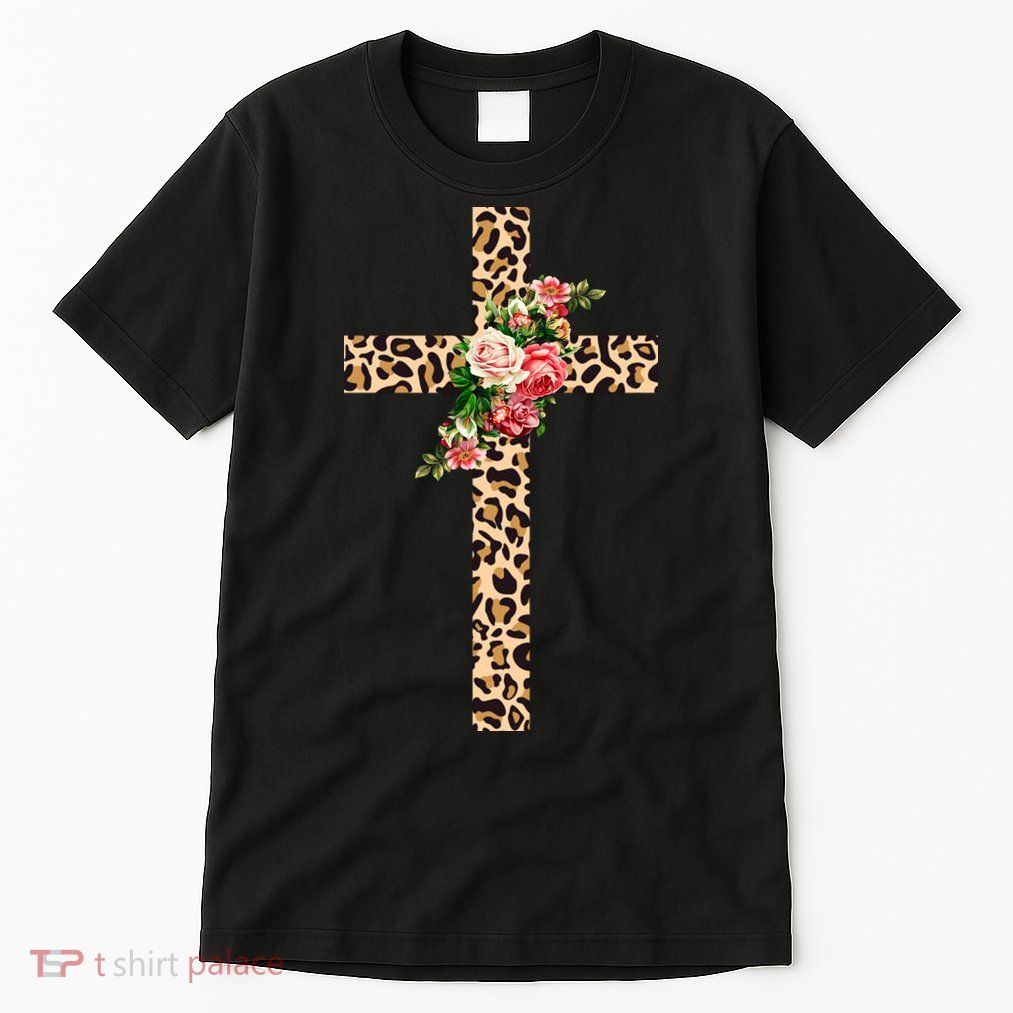 Leopard Flower Cross Tall T-Shirt