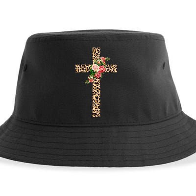 Leopard Flower Cross Sustainable Bucket Hat