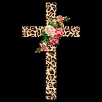 Leopard Flower Cross 16 in Basic Backpack