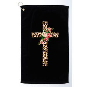 Leopard Flower Cross Platinum Collection Golf Towel