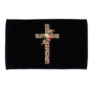 Leopard Flower Cross Microfiber Hand Towel