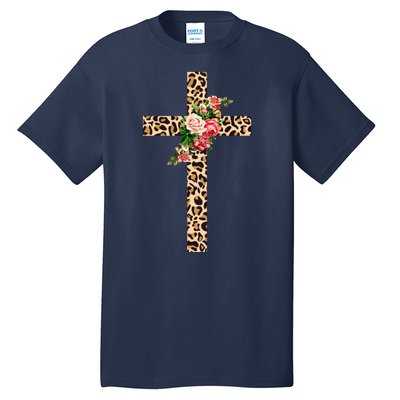 Leopard Flower Cross Tall T-Shirt