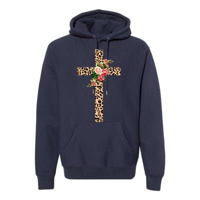 Leopard Flower Cross Premium Hoodie