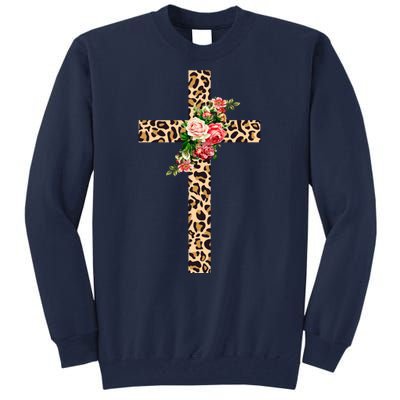 Leopard Flower Cross Tall Sweatshirt