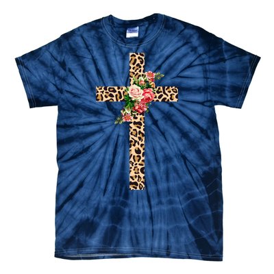 Leopard Flower Cross Tie-Dye T-Shirt