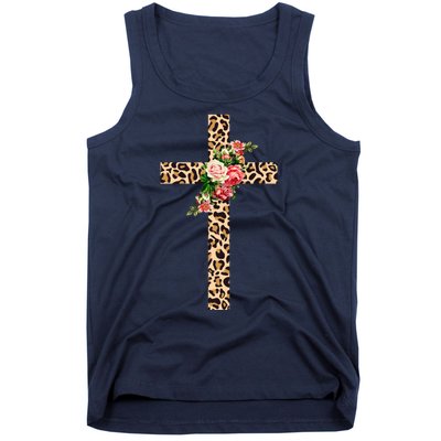 Leopard Flower Cross Tank Top