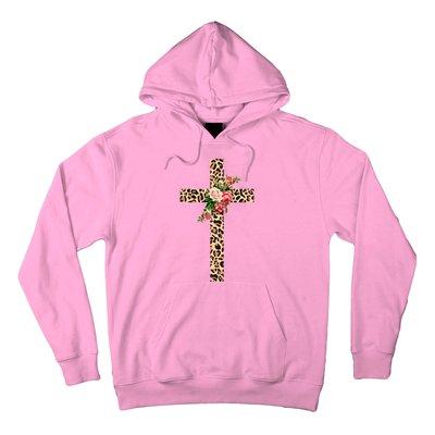 Leopard Flower Cross Hoodie