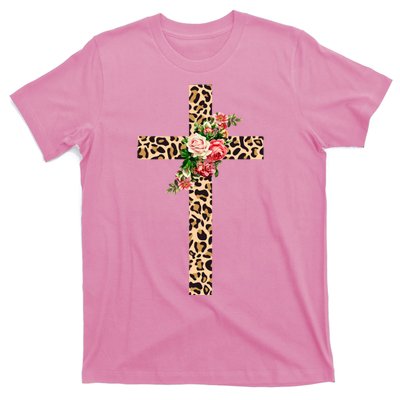 Leopard Flower Cross T-Shirt