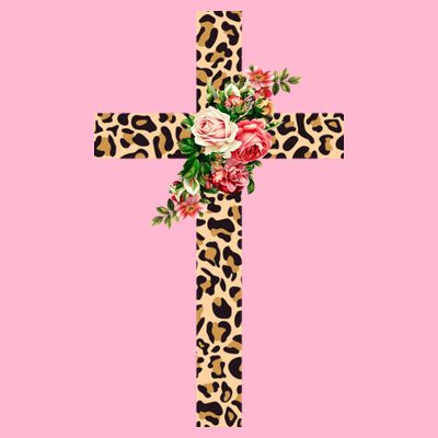 Leopard Flower Cross T-Shirt