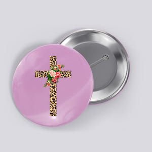 Leopard Flower Cross Button