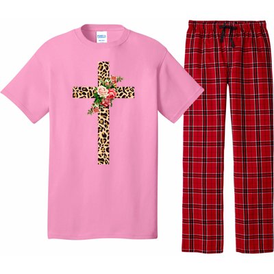 Leopard Flower Cross Pajama Set