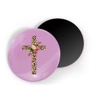 Leopard Flower Cross Magnet