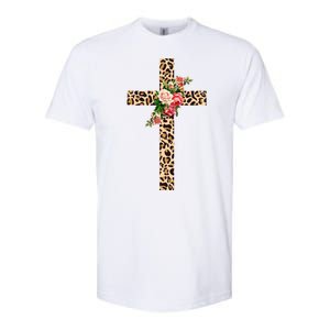 Leopard Flower Cross Softstyle CVC T-Shirt