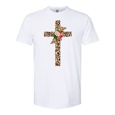 Leopard Flower Cross Softstyle CVC T-Shirt