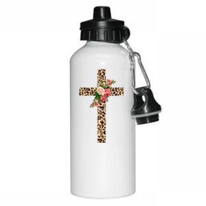 Leopard Flower Cross Aluminum Water Bottle