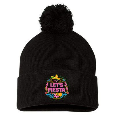 Let's Fiesta Celebrate Cinco De Mayo Pom Pom 12in Knit Beanie