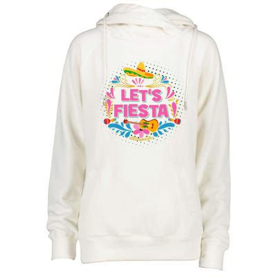 Let's Fiesta Celebrate Cinco De Mayo Womens Funnel Neck Pullover Hood