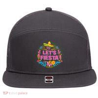 Let's Fiesta Celebrate Cinco De Mayo 7 Panel Mesh Trucker Snapback Hat