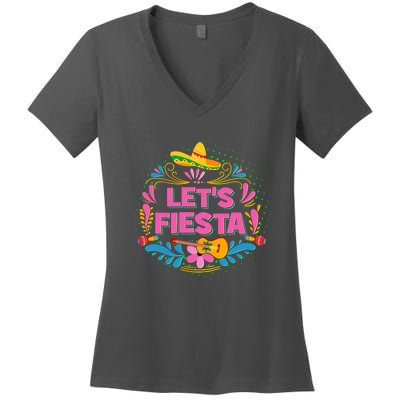 Let's Fiesta Celebrate Cinco De Mayo Women's V-Neck T-Shirt