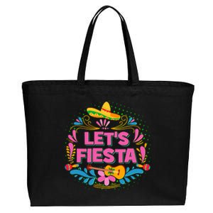 Let's Fiesta Celebrate Cinco De Mayo Cotton Canvas Jumbo Tote