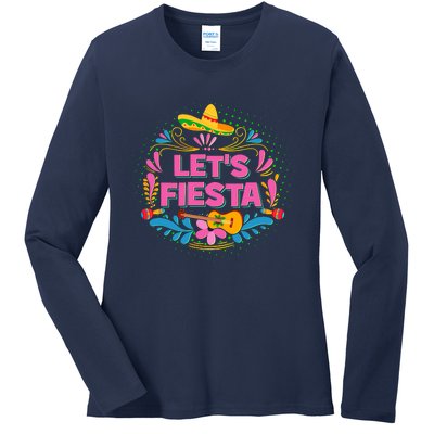 Let's Fiesta Celebrate Cinco De Mayo Ladies Long Sleeve Shirt