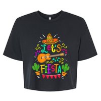 Lets Fiesta Cinco De Mayo Mexican Guitar Cactus Bella+Canvas Jersey Crop Tee