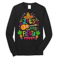 Lets Fiesta Cinco De Mayo Mexican Guitar Cactus Long Sleeve Shirt