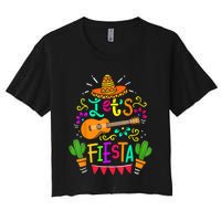 Lets Fiesta Cinco De Mayo Mexican Guitar Cactus Women's Crop Top Tee