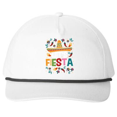 LetS Fiesta Cinco De Mayo Mexican Theme Party Guitar Lover Snapback Five-Panel Rope Hat