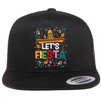 LetS Fiesta Cinco De Mayo Mexican Theme Party Guitar Lover Flat Bill Trucker Hat