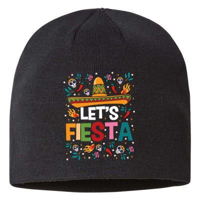 LetS Fiesta Cinco De Mayo Mexican Theme Party Guitar Lover Sustainable Beanie