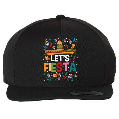 LetS Fiesta Cinco De Mayo Mexican Theme Party Guitar Lover Wool Snapback Cap