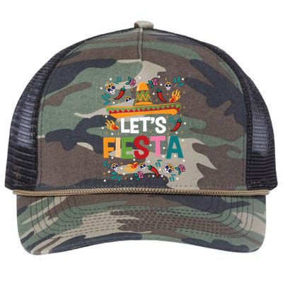 LetS Fiesta Cinco De Mayo Mexican Theme Party Guitar Lover Retro Rope Trucker Hat Cap