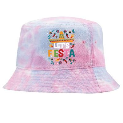 LetS Fiesta Cinco De Mayo Mexican Theme Party Guitar Lover Tie-Dyed Bucket Hat