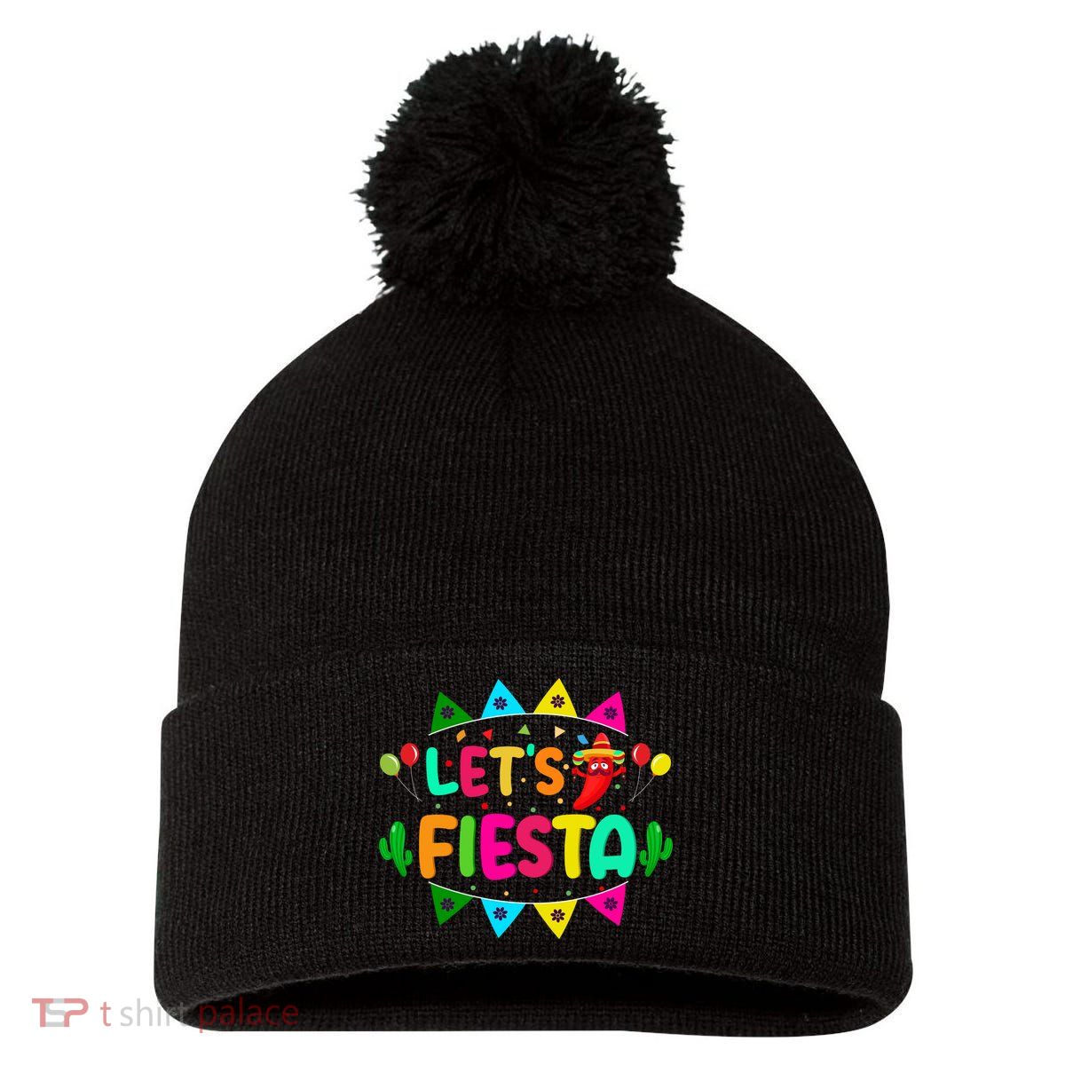 Let's Fiesta Cinco De Mayo Gift Pom Pom 12in Knit Beanie