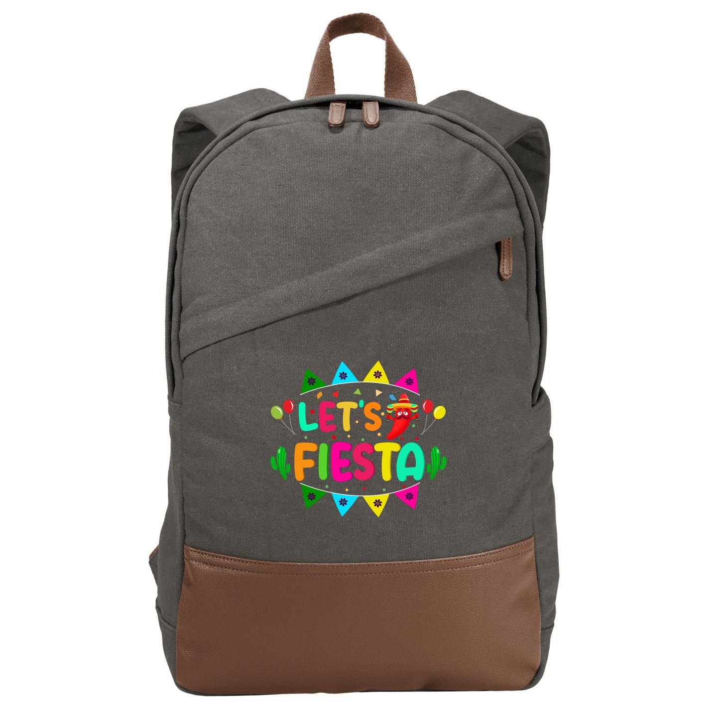 Let's Fiesta Cinco De Mayo Gift Cotton Canvas Backpack