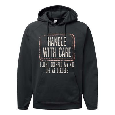 Leaving For College For Mom From Son Daughter Empty Nest Performance Fleece Hoodie