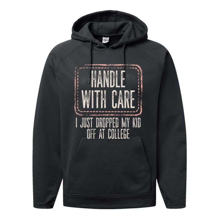 Leaving For College For Mom From Son Daughter Empty Nest Performance Fleece Hoodie