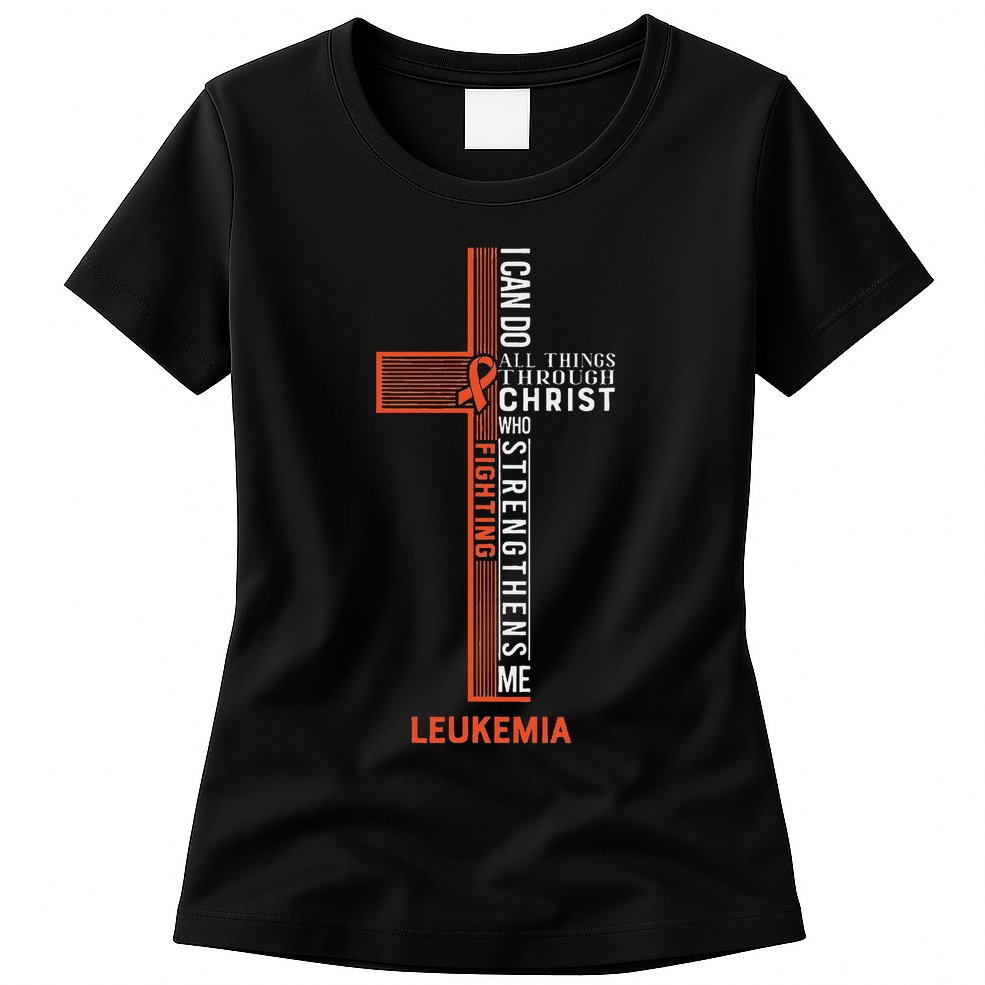 Leukemia Fight Cancer Ribbon Womens T-Shirt