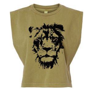 Lion Face. Cool Zoo Animals Zoo Keeper Garment-Dyed Women's Muscle Tee