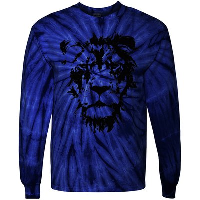 Lion Face. Cool Zoo Animals Zoo Keeper Tie-Dye Long Sleeve Shirt