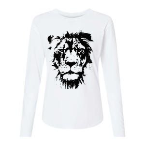 Lion Face. Cool Zoo Animals Zoo Keeper Womens Cotton Relaxed Long Sleeve T-Shirt