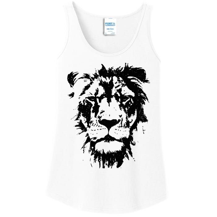 Lion Face. Cool Zoo Animals Zoo Keeper Ladies Essential Tank