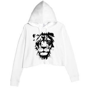 Lion Face. Cool Zoo Animals Zoo Keeper Crop Fleece Hoodie