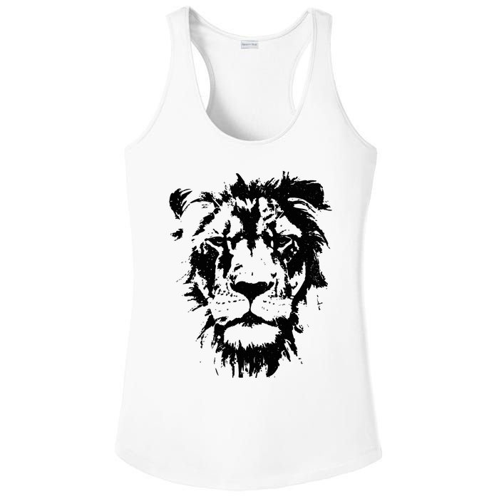 Lion Face. Cool Zoo Animals Zoo Keeper Ladies PosiCharge Competitor Racerback Tank