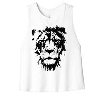 Lion Face. Cool Zoo Animals Zoo Keeper Women's Racerback Cropped Tank