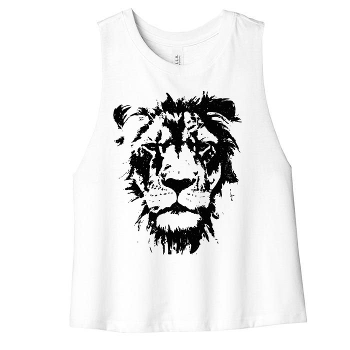 Lion Face. Cool Zoo Animals Zoo Keeper Women's Racerback Cropped Tank