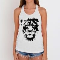 Lion Face. Cool Zoo Animals Zoo Keeper Women's Knotted Racerback Tank